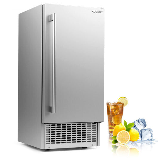 Commercial Under Counter Ice Maker 90 lbs/Day 15 Inch W Built-in - Color: Silver