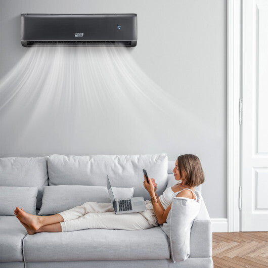 GreyVolt Series Energy Star Certified 12000 BTU 21 SEER2 208-230V Mini Split Air Conditioner and Heater Gray - Color: Gray - Size: 12000 BTU