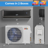 GreyVolt Series Energy Star Certified 12000 BTU 21 SEER2 208-230V Mini Split Air Conditioner and Heater Gray - Color: Gray - Size: 12000 BTU