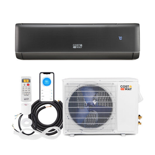 GreyVolt Series Energy Star Certified 12000 BTU 21 SEER2 208-230V Mini Split Air Conditioner and Heater Gray