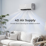 Airtural Series 9100 BTU 20.5 SEER2 WiFi Enabled Mini Split AC 115V Compatible with Alexa - Color: White - Size: 9000 BTU