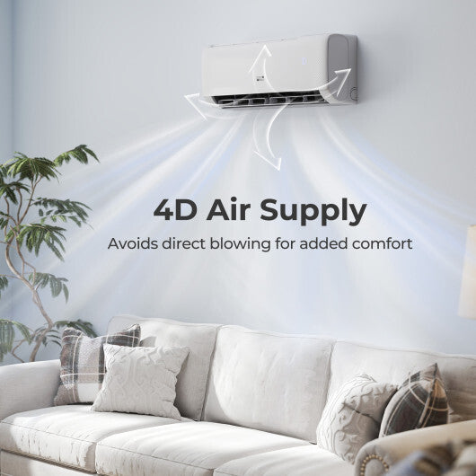 Airtural Series 9100 BTU 20.5 SEER2 WiFi Enabled Mini Split AC 115V Compatible with Alexa - Color: White - Size: 9000 BTU