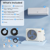 Airtural Series 9100 BTU 20.5 SEER2 WiFi Enabled Mini Split AC 115V Compatible with Alexa - Color: White - Size: 9000 BTU