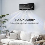 GreyVolt Series 9100 BTU 20.5 SEER2 115V WiFi Enabled Mini Split AC Compatible with Alexa Gray - Color: Gray - Size: 9000 BTU