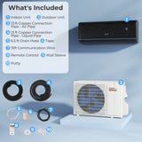GreyVolt Series 9100 BTU 20.5 SEER2 115V WiFi Enabled Mini Split AC Compatible with Alexa Gray - Color: Gray - Size: 9000 BTU