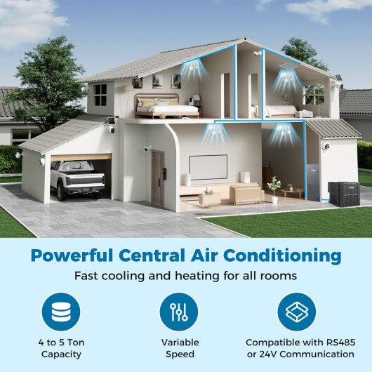 4 to 5 Ton 17-17.5 SEER2 Ultra-Low Temperature Heat Pump System (Operates down to -4°F) - Color: Gray