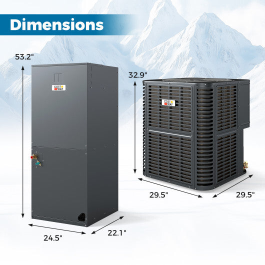 4 to 5 Ton 17-17.5 SEER2 Ultra-Low Temperature Heat Pump System (Operates down to -4°F) - Color: Gray