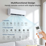 EchoCool Series 11500 BTU 115V Mini Split Air Conditioner and Heater Pump System Wifi Enabled