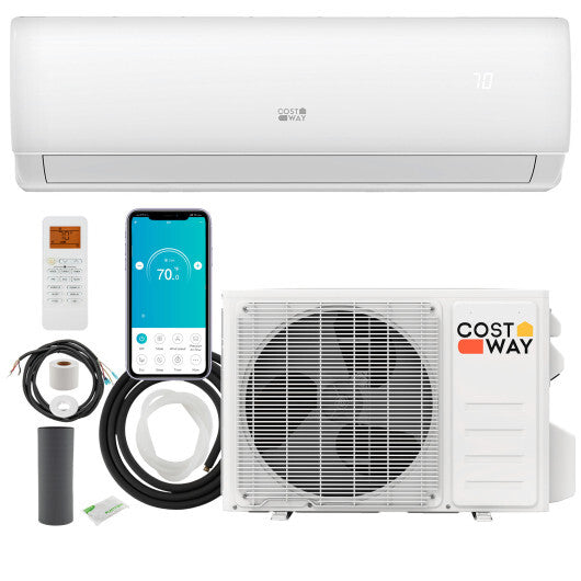 EchoCool Series 11500 BTU 115V Mini Split Air Conditioner and Heater Pump System Wifi Enabled - Color: White - Size: 11500 BTU