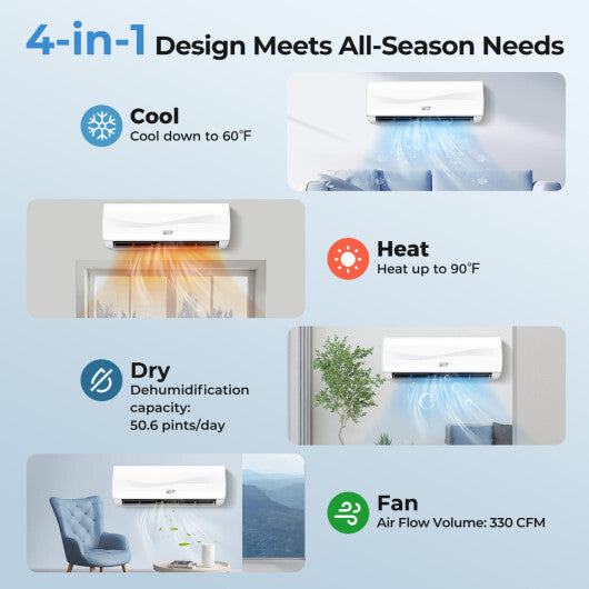 Blast Series 9100 BTU 20.5 SEER2 115V Mini Split Air Conditioner with Heat Pump
