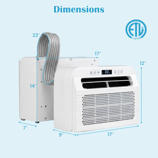 6500 BTU Window AC Unit with WiFi APP Voice Control 24H Timer and Quiet Operation-White - Color: White