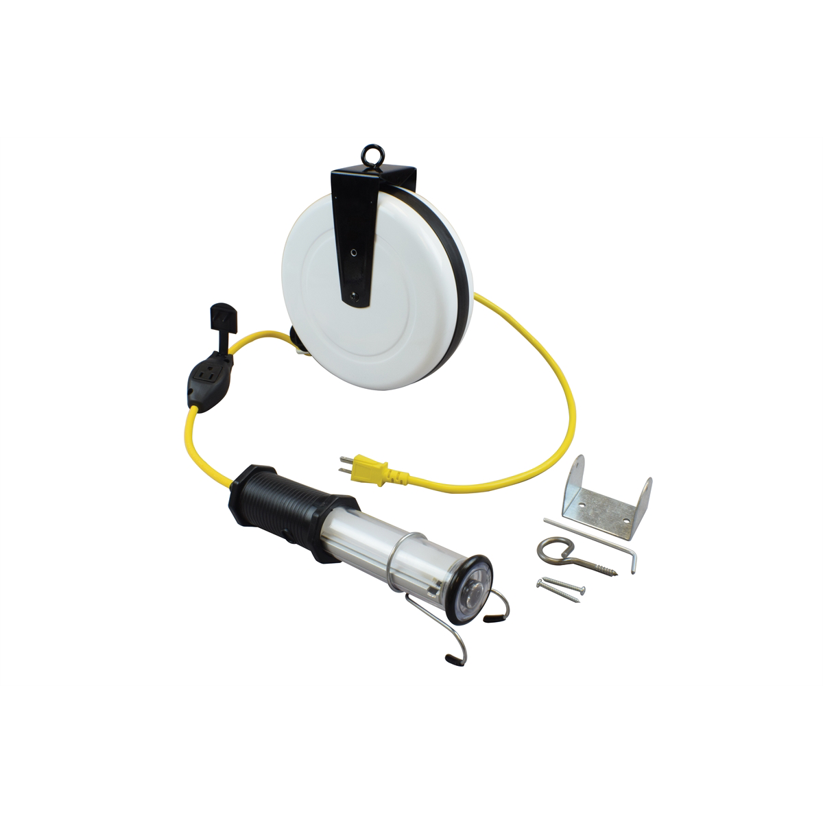 SafTlite by General Manufacturing Stubby II with End Light on 35 Foot Reel and 10 Amp Inline Tool Tap Black Handle