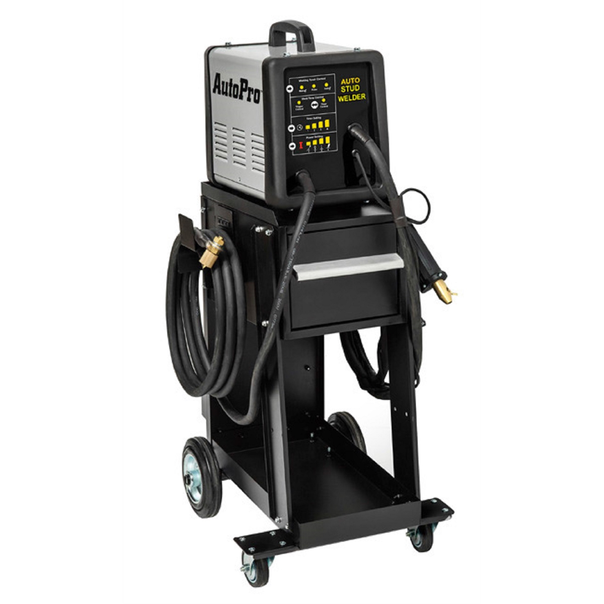 H&S AutoShot UNI-9510 Steel Dent Pulling Welder Cart with Storage Drawer and Torch Cable Hangers