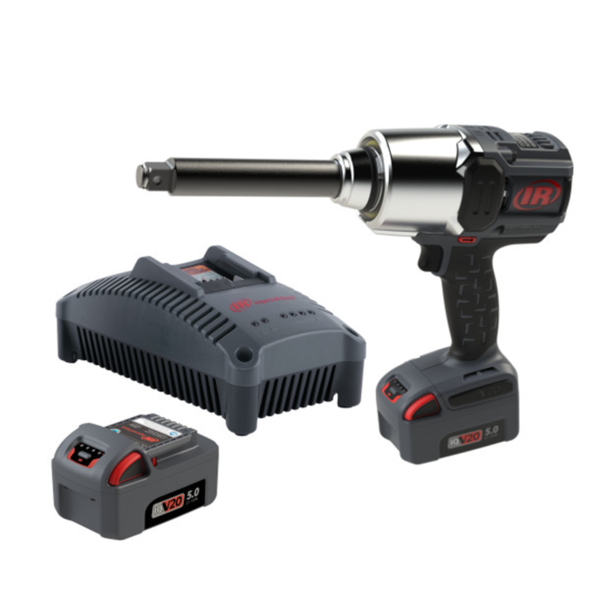 Ingersoll Rand 3/4" 20V Cordless Impact Wrench 2 Battery Kit, 2000 ft-lb Torque, 6" Extended Anvil, Friction Ring, Pistol