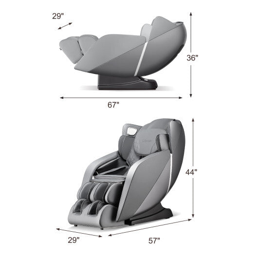 [Lifetime Warranty (Limited-time Offer)] Provox 27-Comfort Full Body Massage Chair with SL Track Airbags Heating-Gray - Color: Gray
