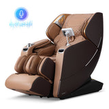 Enjoyment 30-2024 SL Track 4D Full Body Massage Chair Zero Gravity Electric Shiatsu Massage Recliner with Airbags-Brown - Color: Brown