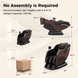Full Body Massage Chair with Airbags and Heater-Brown - Color: Brown