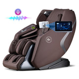 3D SL-Track Full Body Massage Chair with Zero-Gravity Design-Brown - Color: Brown