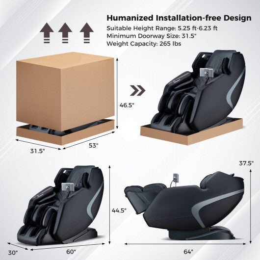 3D SL-Track Full Body Massage Chair with Zero-Gravity Design-Brown