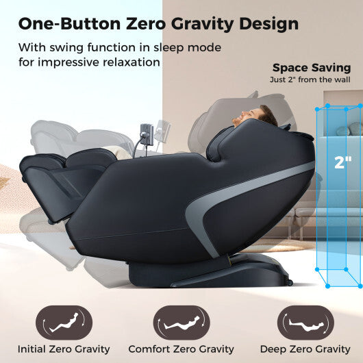 3D SL-Track Full Body Massage Chair with Zero-Gravity Design-Brown