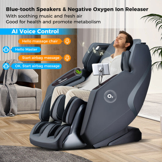 3D SL-Track Full Body Massage Chair with Zero-Gravity Design-Brown