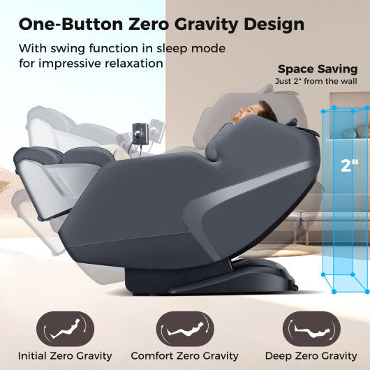 3D SL-Track Full Body Massage Chair with Zero-Gravity Design-Brown