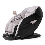 4D Dual Roller System Flexible Track Zero Gravity Full Body Massage Chair with Heart Rate Monitor and Health Detecti-Black - Color: Black & Beige