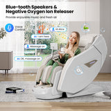 4D Dual Roller System Flexible Track Zero Gravity Full Body Massage Chair with Heart Rate Monitor and Health Detecti-Black