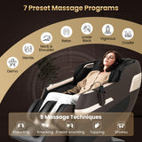 Relaxation 44 - Fully Body Massage Chair with Airbags and Waist Heater-Brown - Color: Brown