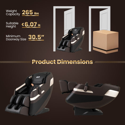 Relaxation 44 - Fully Body Massage Chair with Airbags and Waist Heater-Brown