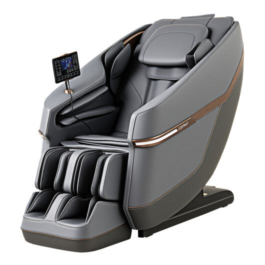 Soothe 48 - Full Body Zero Gravity Massage Chair SL Track Recliner with Touch Screen-Gray - Color: Gray