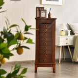 Large Capacity Jewelry Storage Cabinet with 9 Drawers - Color: Brown