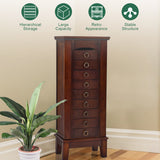 Large Capacity Jewelry Storage Cabinet with 9 Drawers - Color: Brown