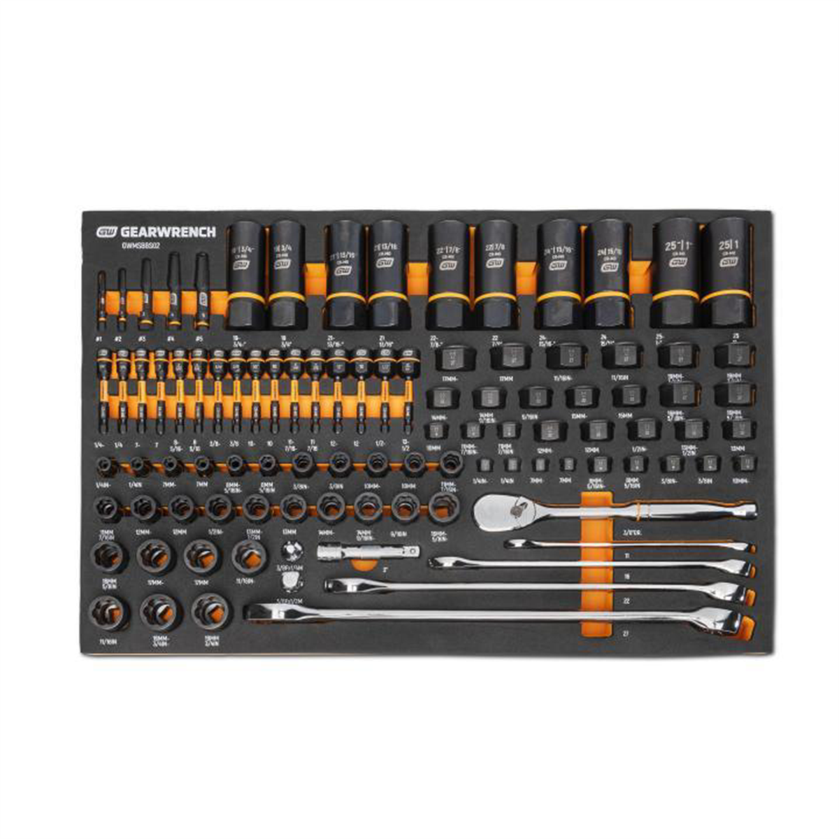 GearWrench 97 Piece 1/4", 3/8", 1/2" Drive Bolt Biter&trade; Mechanics Tool Set in Foam Storage Tray