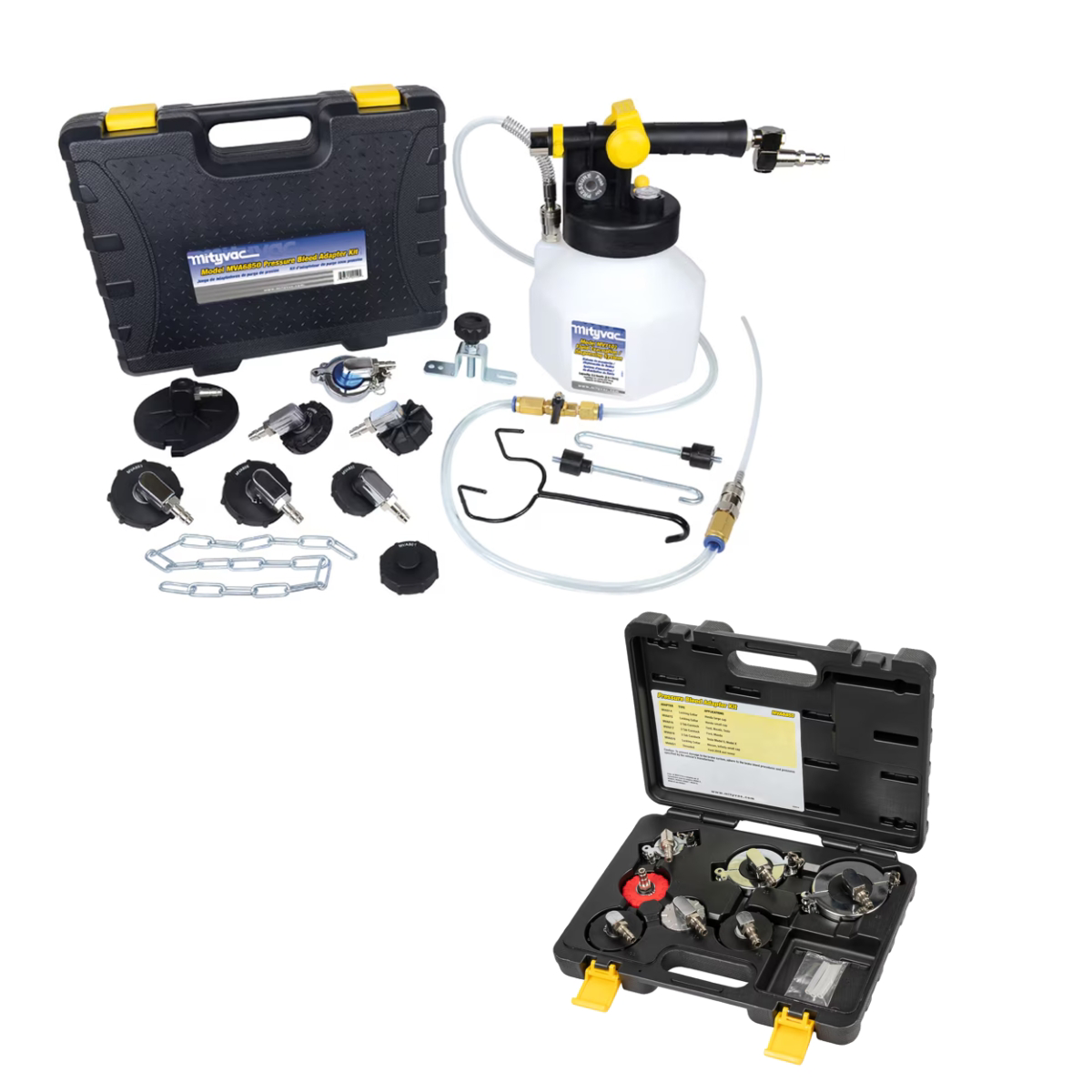 Mityvac 7840 and 6855 Bundle -  Pressure Brake Bleeder With Master Cylinder Expansion Cap Kit