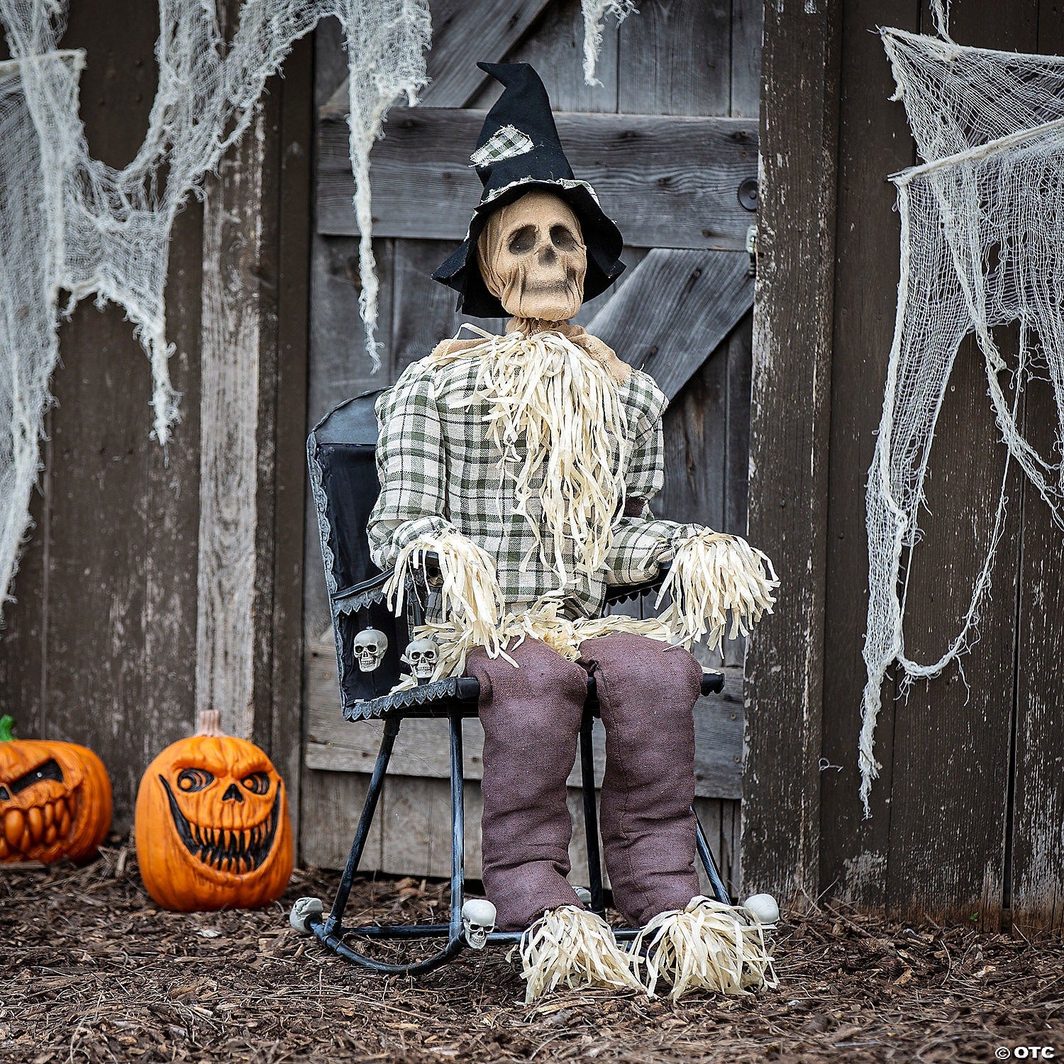 4 ft animated scarecrow on rocking chair