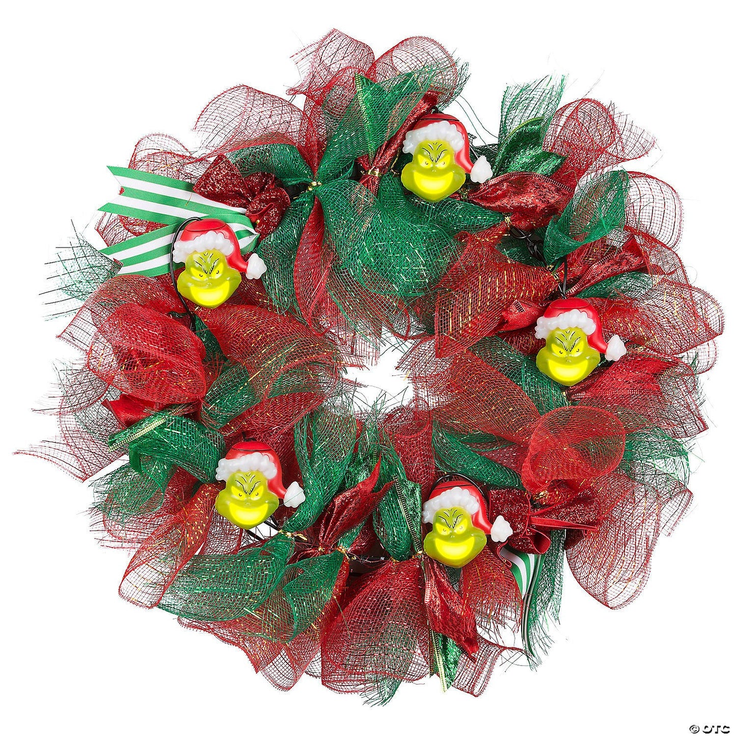 Lighted grinch wreath-22