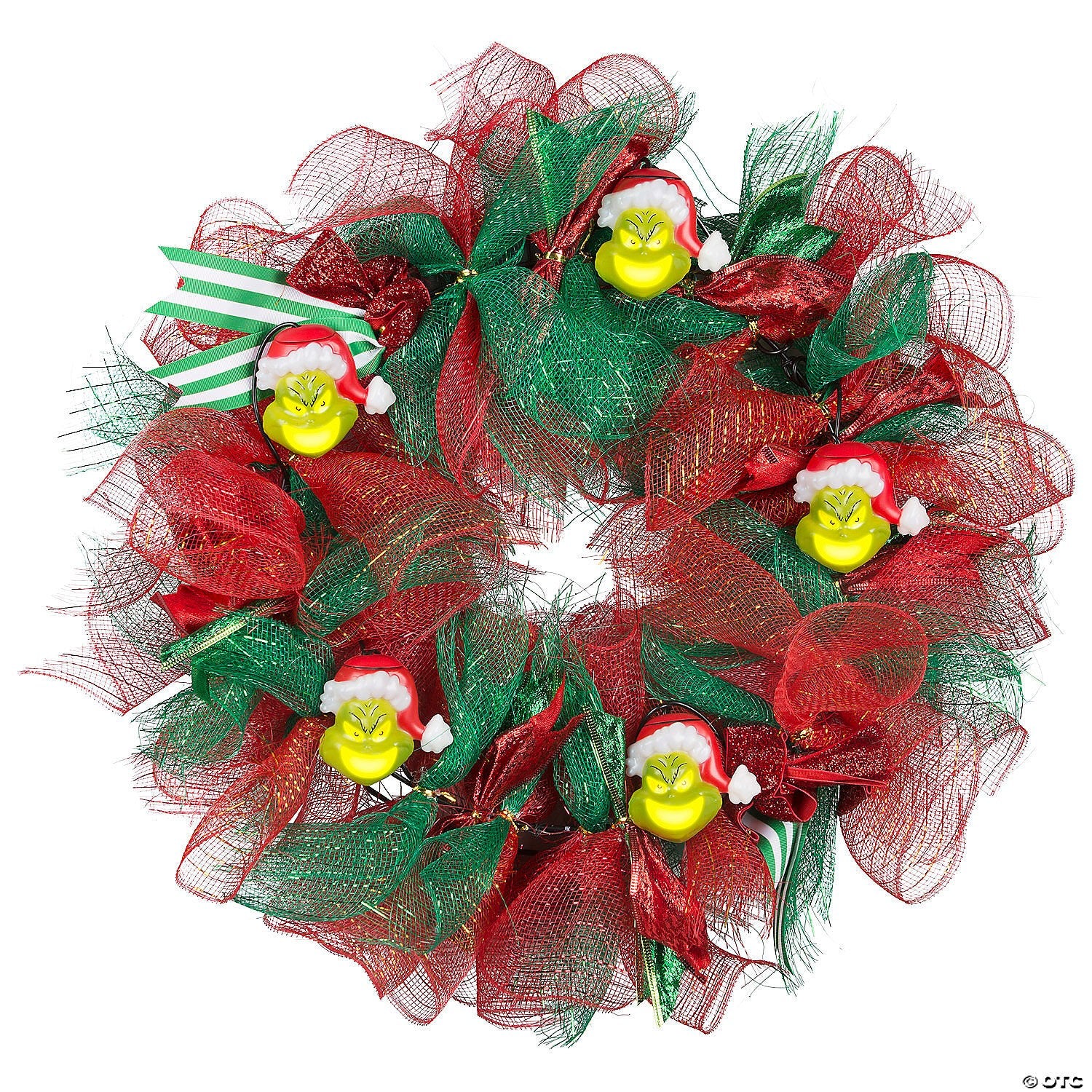 Lighted grinch wreath-22