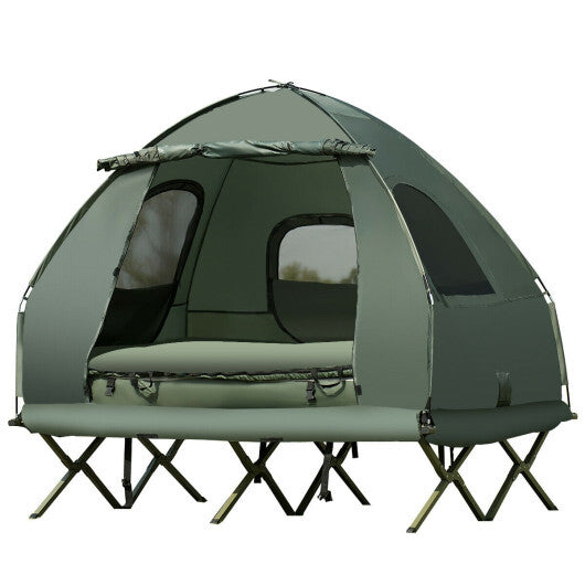5-in-1 2-Person Foldable Outdoor Camping Tent Cot with Air Mattress and Sleeping Bag