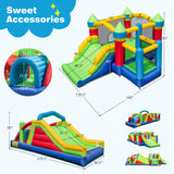 Inflatable Obstacle Course Bounce House with Dual Slides and Tunnels without Blower - Color: Multicolor