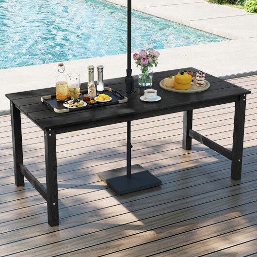 3 Pieces Outdoor Dining Table Set with 2 Benches-Gray