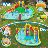 8-in-1 Giant Bounce House with 2 Long Slides for Yard Party with 750W Blower