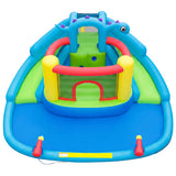 Dinosaur-themed Kids Inflatable Bounce House with 860W Air Blower - Color: Multicolor