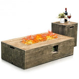 2 Piece Outdoor Propane Fire Pit Table Set