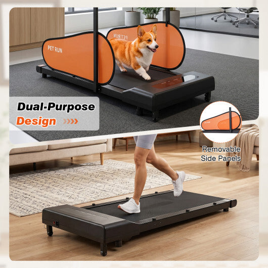 Pet Treadmill for Small & Medium Dogs with LED Display and Adjustable Speed-Black - Color: Black