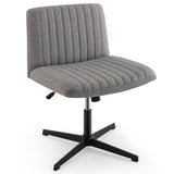 Office Furniture Set: 48 Inches x 36 Inches Mobile Whiteboard+Criss Cross Legged Chair+Linen Upholstered Executive Chair