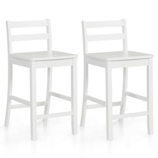 3-Piece Kitchen Furniture Set: Kitchen Island + 2 Bar Stools + Narrow Storage Cart - Color: White