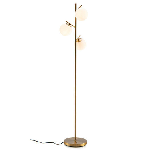 Living Room Set: Floor Lamp + Accent Chair + 3-Seat Sofa