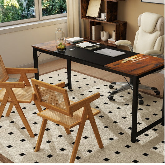 All-in-One Home Office Furniture Bundle - Ergonomic Chair  Spacious Desk  Multi-Drawer Cart  Bookshelf & Accent Chairs