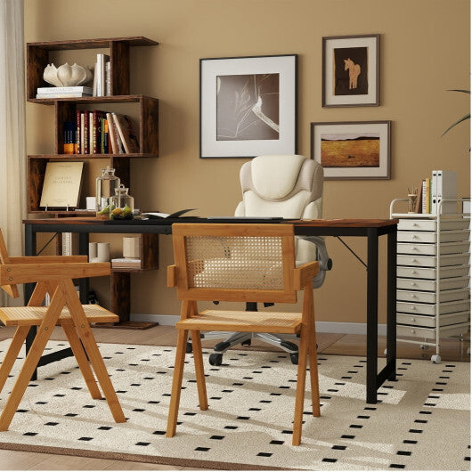 All-in-One Home Office Furniture Bundle - Ergonomic Chair  Spacious Desk  Multi-Drawer Cart  Bookshelf & Accent Chairs